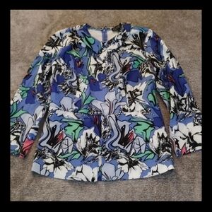 Eloquii Geometric Floral Peplum Top